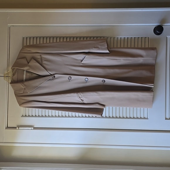 EUC - Vintage Perry Ellis Wool Single Breasted Trench Coat in Sz 6 - Picture 1 of 13
